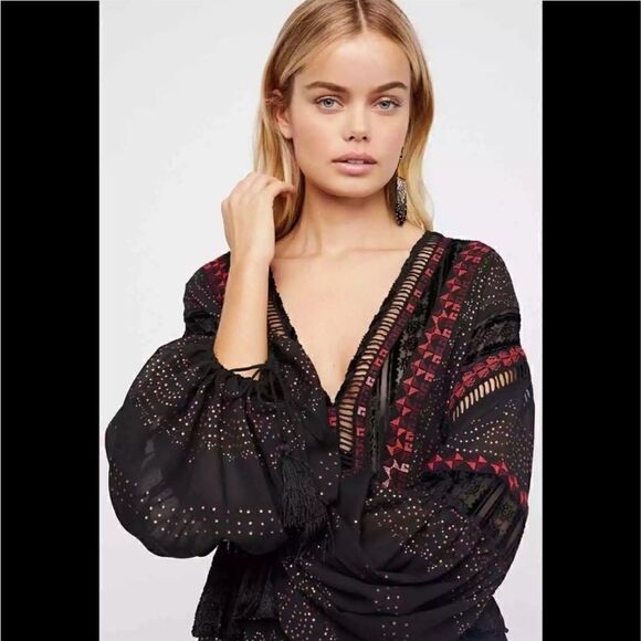 Free People Starry Night Velvet Ruffle Maxi Dress Size XS - Picture 2 of 7